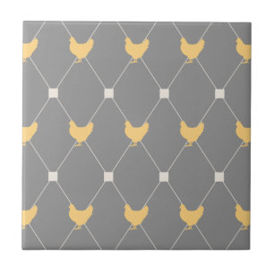 Stylish Harlequin Chicken Pattern Tile