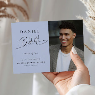 Stylish He Did It! Script Graduate Photo Announcement