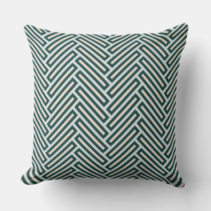 Stylish HerringBone Green Pink Blue Throw Pillow