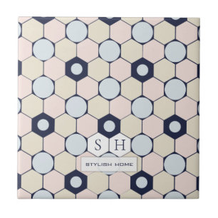 Stylish Hexagons and Circles Seamless Pattern Tile