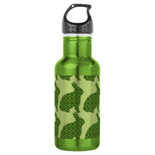 Stylish Hipster green cool bunnies 532 Ml Water Bottle (Front)