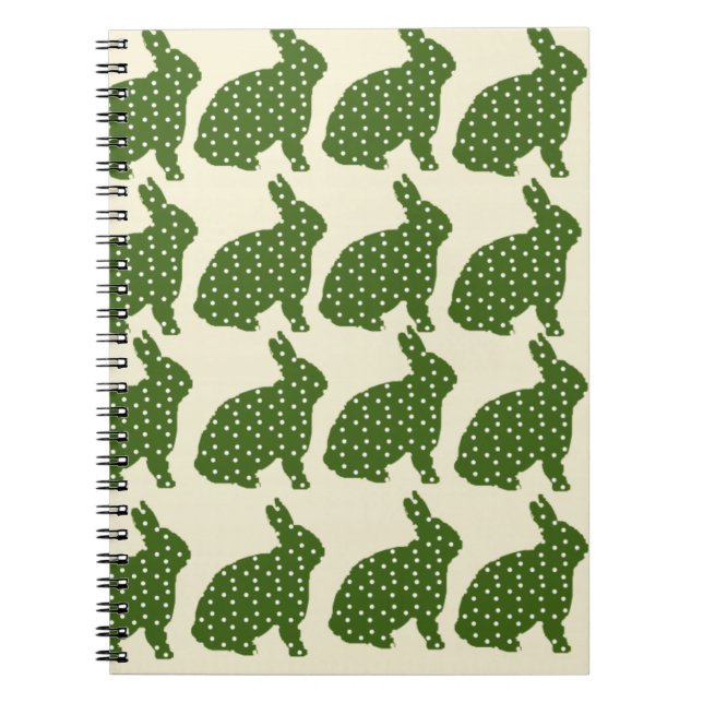 Stylish Hipster green cool bunnies Notebook (Front)