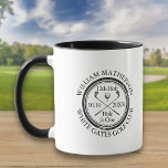 Stylish Hole in One Personalized Golf Mug<br><div class="desc">Featuring an aged stamp effect classic retro design. Personalize the name,  location hole number and date to create a great golf keepsake to celebrate that fantastic hole in one. Designed by Thisisnotme©</div>