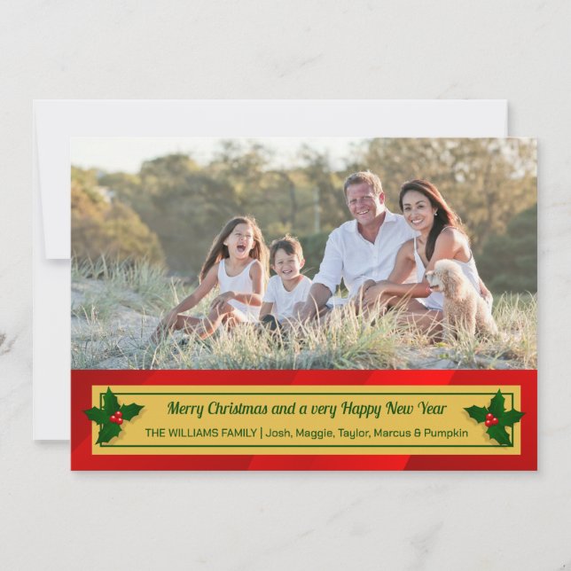 Stylish Holiday Photo Card (Front)