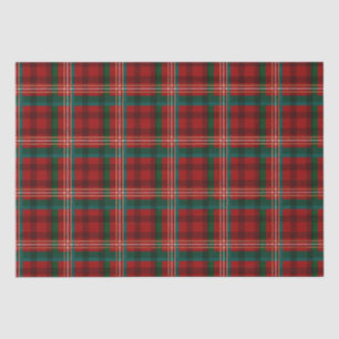 Stylish Holiday Red and Green Christmas Plaid Tissue Paper