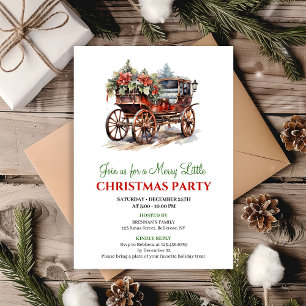 Stylish holiday scene watercolor invitation