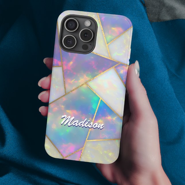 Stylish holographic agate geometric Case-Mate iPho iPhone Case (Creator Uploaded)