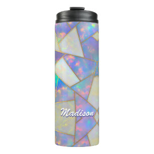 Stylish holographic agate geometric thermal tumbler