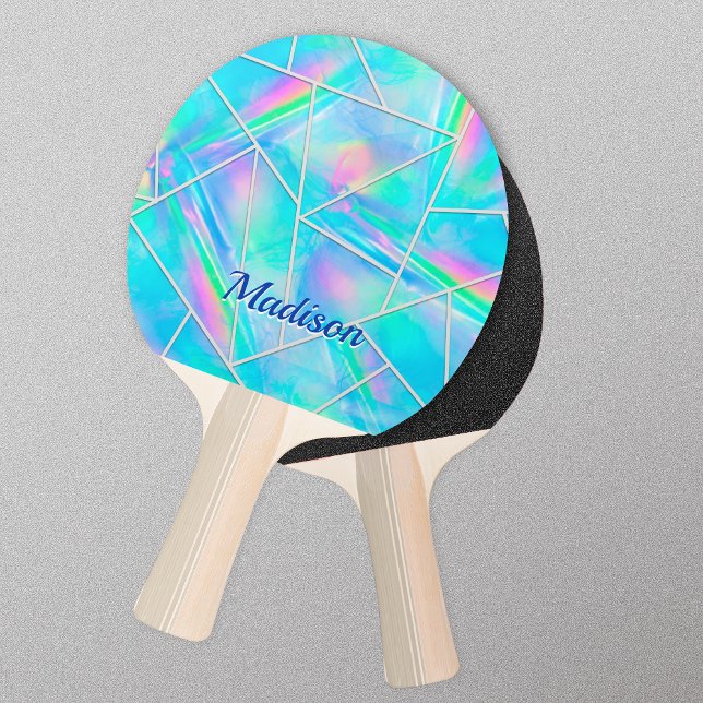 Stylish holographic elegant geometric ping pong paddle (Creator Uploaded)