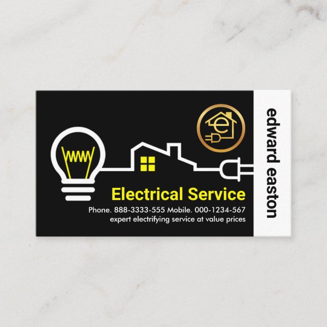 Stylish Home Electrical Wire Circuit Business Card (Front)