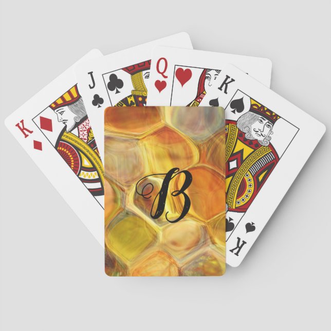 Stylish Honeycomb Abstract Design Playing Cards (Back)