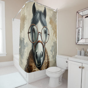 Stylish Horse with Glasses – Funny Vintage Art