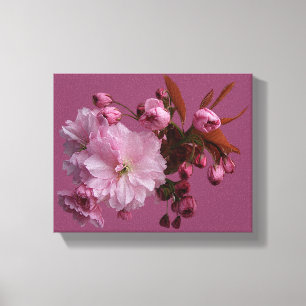 Stylish hot magenta pink blush cherry blossom  canvas print