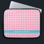 Stylish Hot Pink Houndstooth Pattern Laptop Sleeve<br><div class="desc">Customize this laptop sleeve with your name or text of your choice.
 Heartlocked</div>