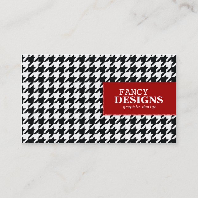 Stylish Houndstooth Business Card (Front)