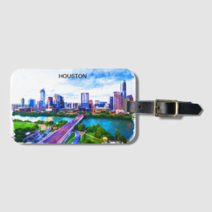 Stylish Houston Texas Panorama View Luggage Tag