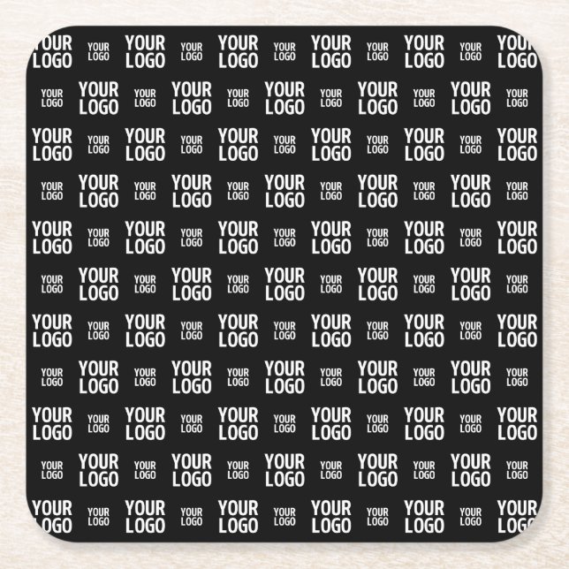 Stylish Image, Design or Business Logo Pattern  Square Paper Coaster (Front)