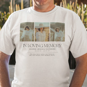 Stylish In Loving Memory Letting 3 Photo Collage T-Shirt