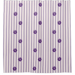 Stylish Indigo Flowers, Blush & Violet Stripes