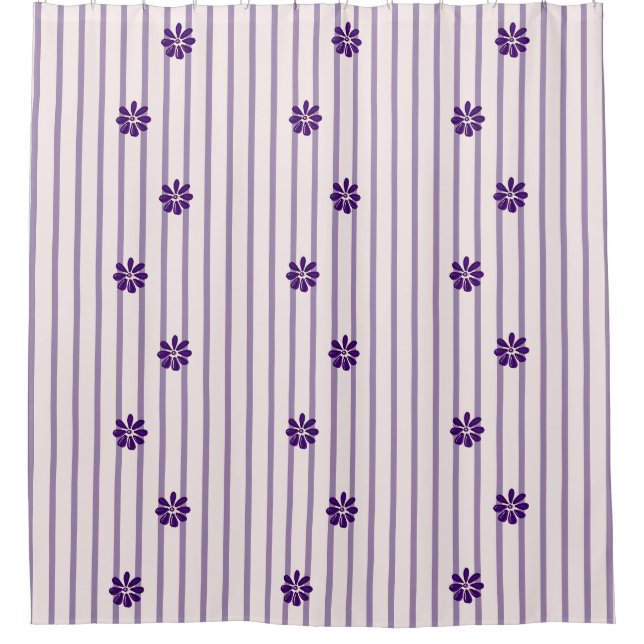 Stylish Indigo Flowers, Blush & Violet Stripes (Front)