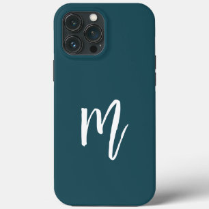 Stylish initial Cute Turquoise colour iPhone 13 Pro Max Case