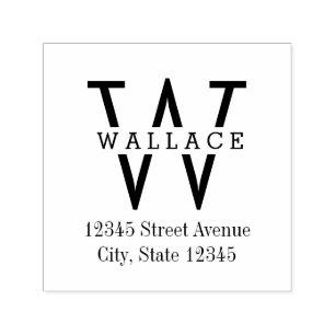 Stylish Initial Personalized Rubber Stamp