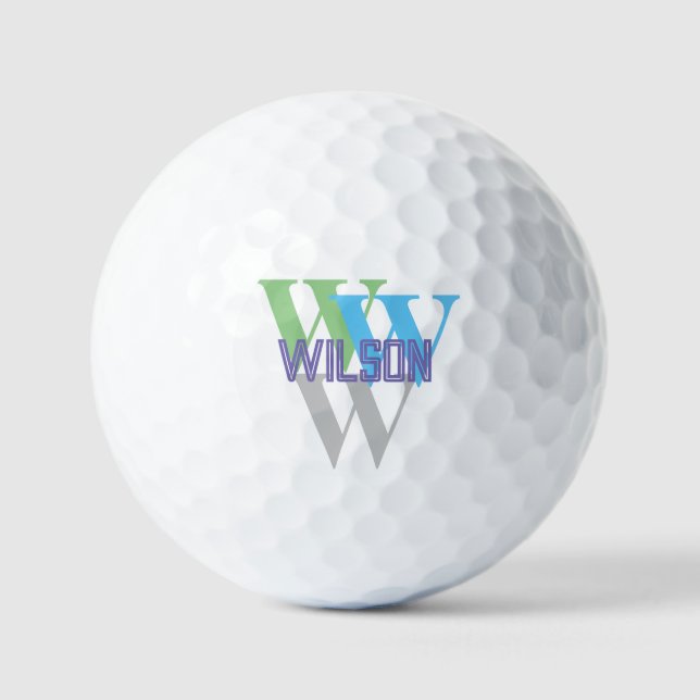 stylish INTIAL name monogram minimal logo Golf Balls (Front)