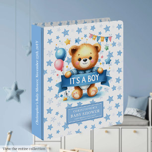 Stylish It’s a boy binder with teddy bear design
