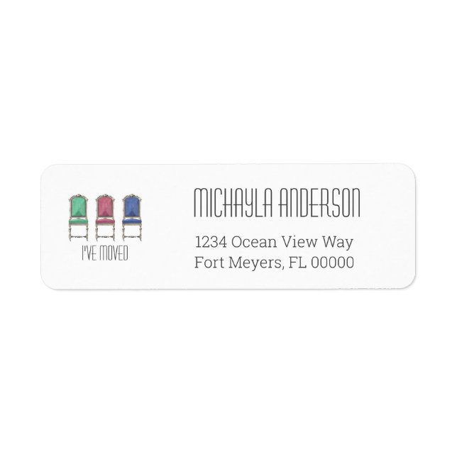 Stylish I've Moved l New Return Address (Front)