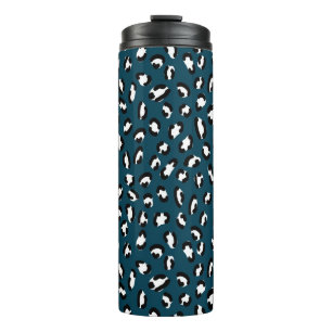 Stylish jaguar skin seamless pattern, animal art. thermal tumbler