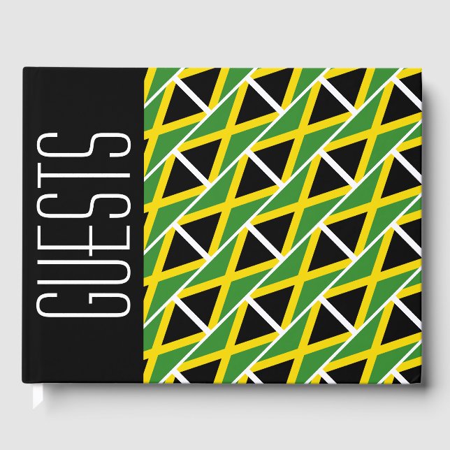 Stylish JAMAICA FLAG Guest Book (Front)