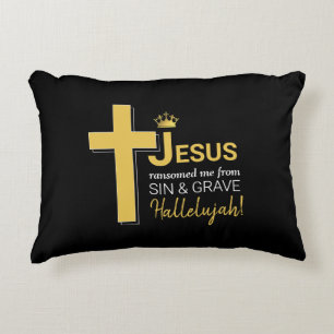Stylish JESUS RANSOMED ME Christian Accent Pillow
