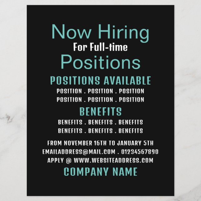 Stylish Job Vacancy Recruitment Advertising Flyer (Front)