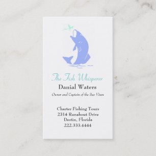 Stylish Jumping Fish Fishing Business Card