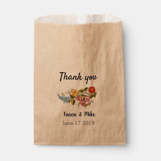 Stylish Kalocsai  flowers - personalized wedding Favour Bag (Front)