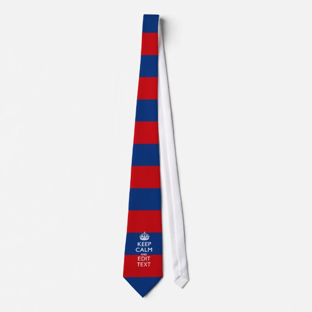 Stylish KEEP CALM AND Your Text on Stripes Tie (Front)