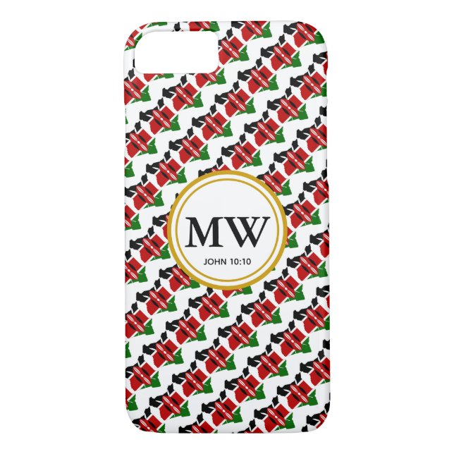 Stylish KENYA Monogram Customized Scripture Case-Mate iPhone Case (Back)