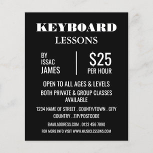 Stylish Keyboard Lessons Advertising Flyer