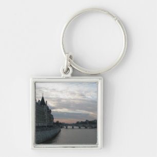 Stylish Keychain with beautiful sunset in Paris