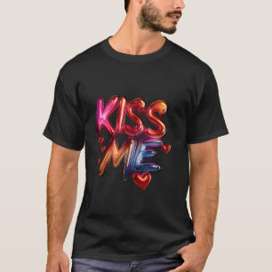 Stylish Kiss Me with Hearts T-Shirt