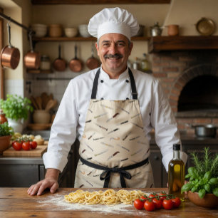 Stylish Kitchen & BBQ Italian Knives Apron 
