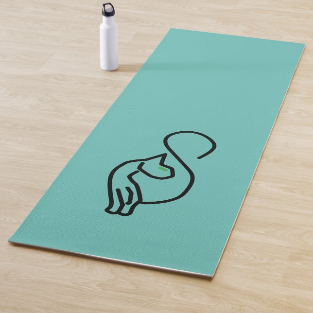Stylish Kitty Cat Outline Yoga Mat (In Situ)