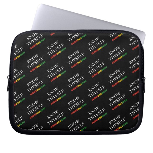 Stylish KNOW THYSELF Black History Month Laptop Sleeve (Front)
