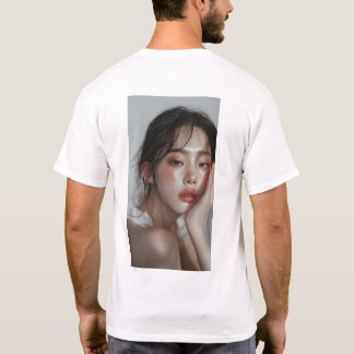 Stylish Korean Face Makeup Model T-Shirt