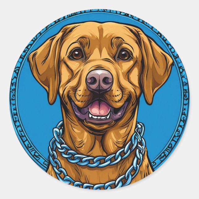 Stylish Labrador Retriever Dog Lover Gift, Modern  Classic Round Sticker (Front)