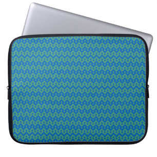 Stylish Laptop Sleeve, Emerald and Blue Geometric Sleeve