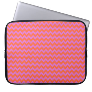 Stylish Laptop Sleeve, Orange and Magenta Chevrons Laptop Sleeve