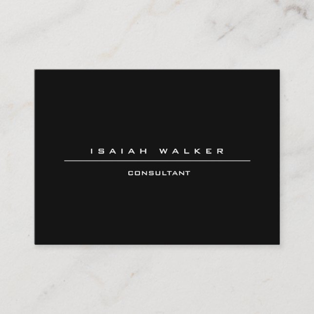Stylish Large Plain Unique Special Black & White Business Card (Front)