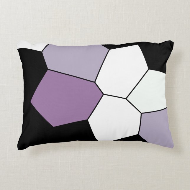 Stylish Lavender Purple Black White Pattern Decorative Pillow (Front)