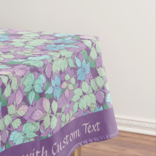 Stylish Lavender Teal Foliage Leaves Pattern  Tablecloth